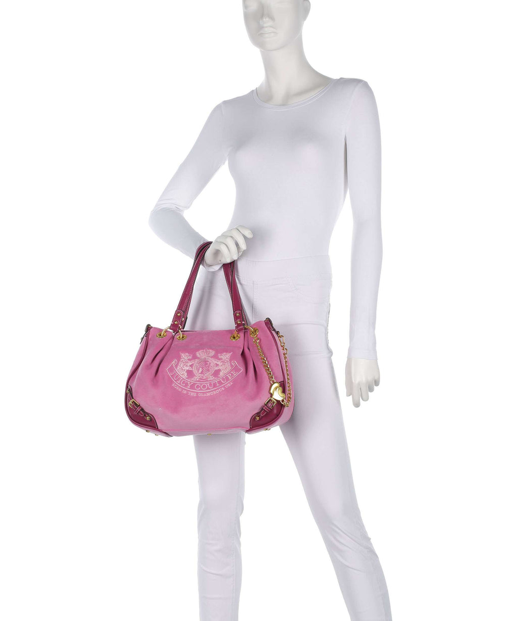 Juicy Couture Twig Narrative Velvet M Hobo bag super pink