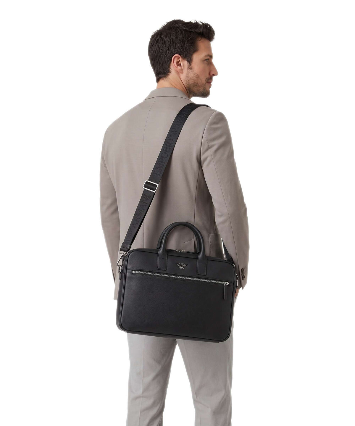 Emporio Armani Business Regenerated Briefcase ebony
