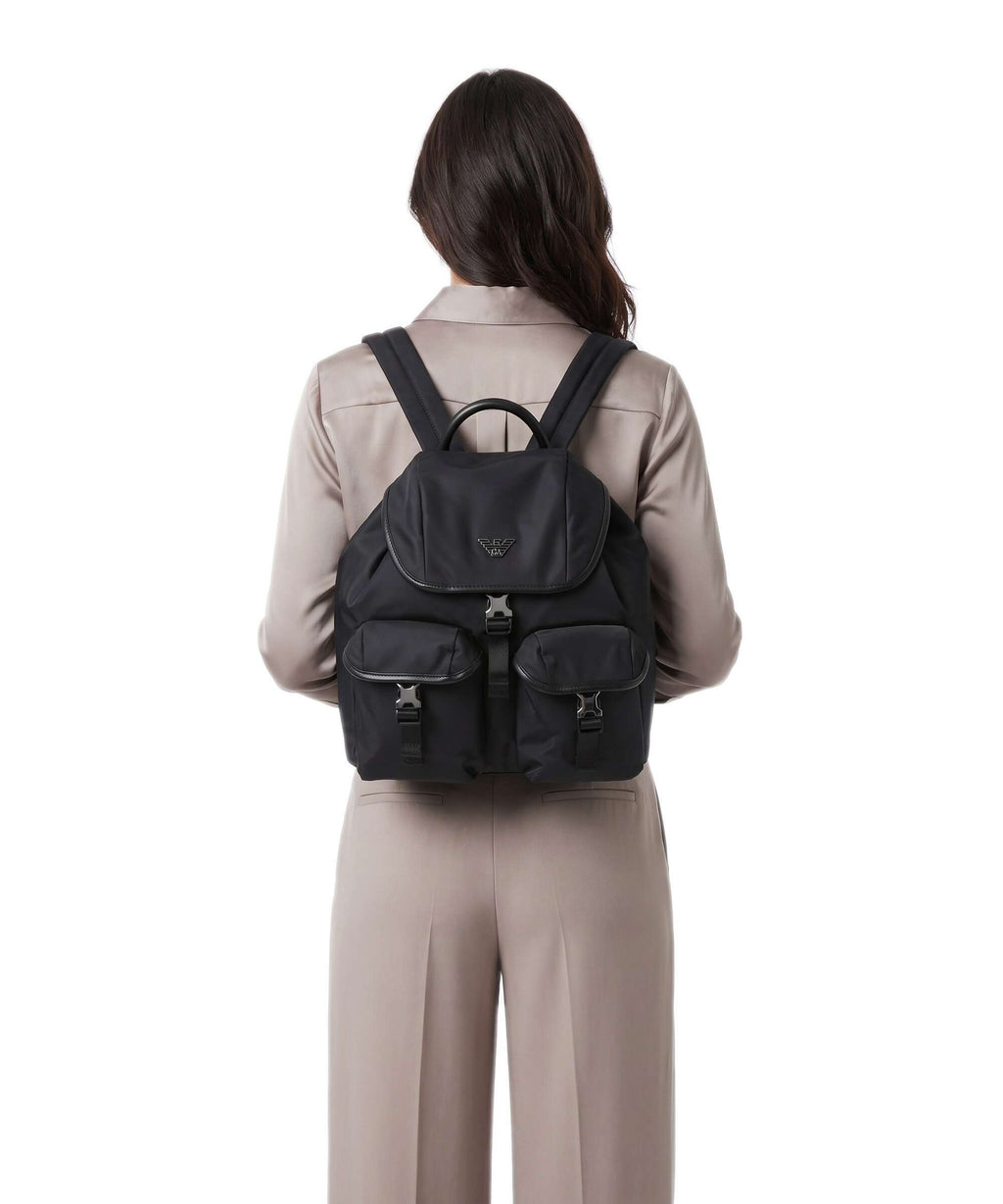 Emporio Armani Recycled Nylon Backpack black beauty
