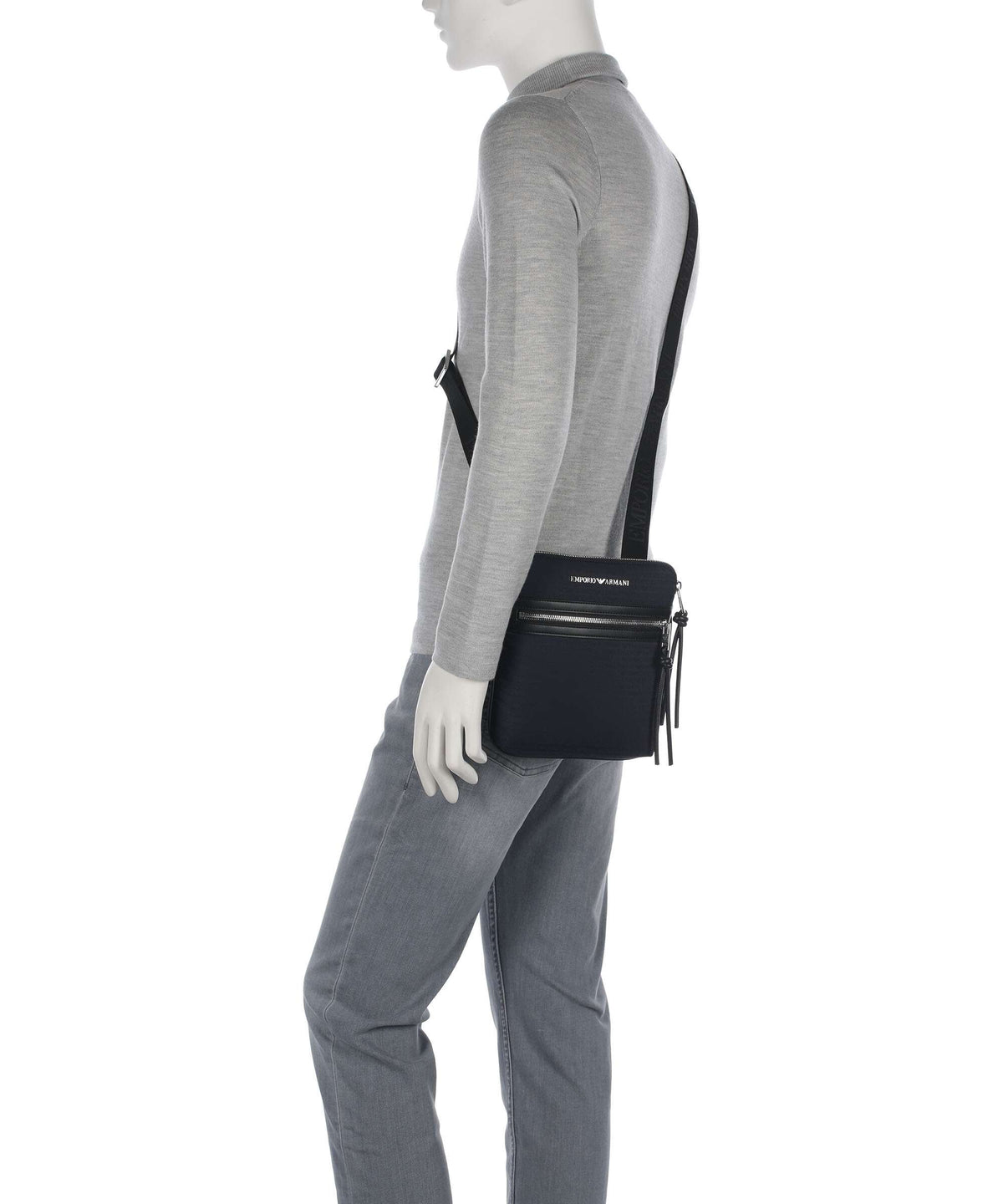 Emporio Armani Monogram Crossbody bag iconico blu navy