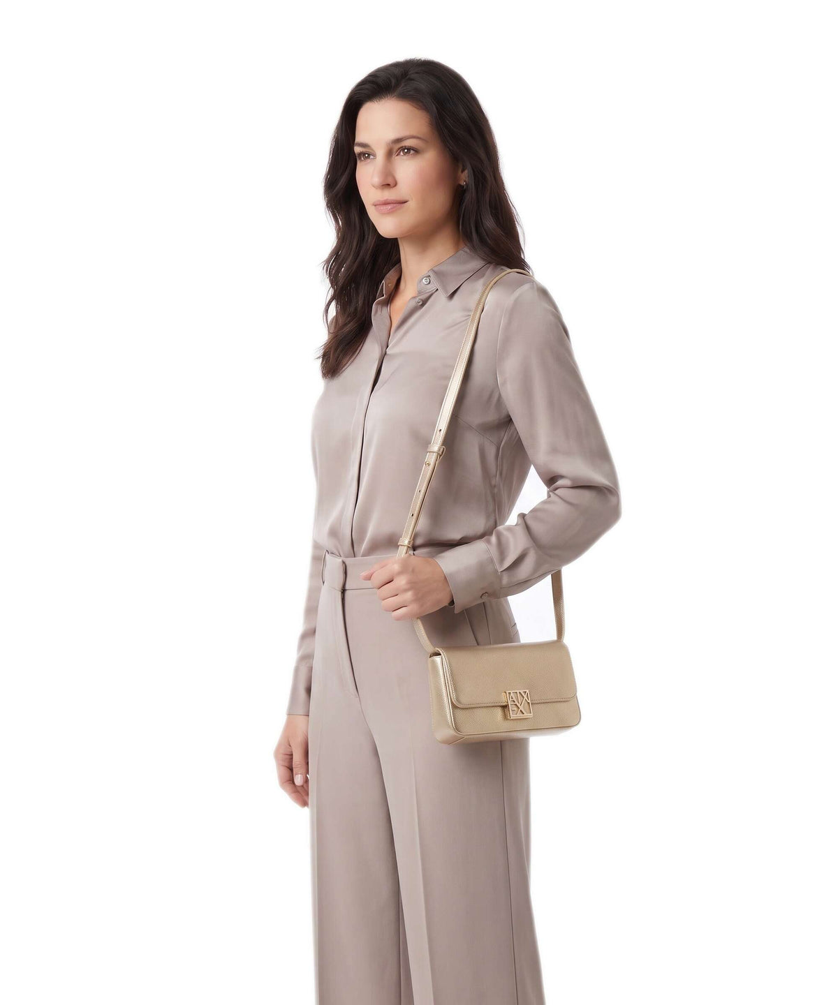 Armani Exchange Amy Crossbody bag light gold