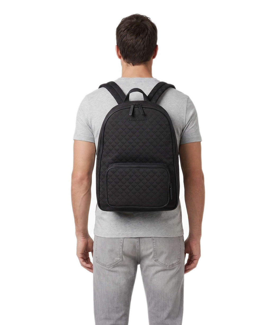 Emporio Armani Omnia Jacquard Backpack black
