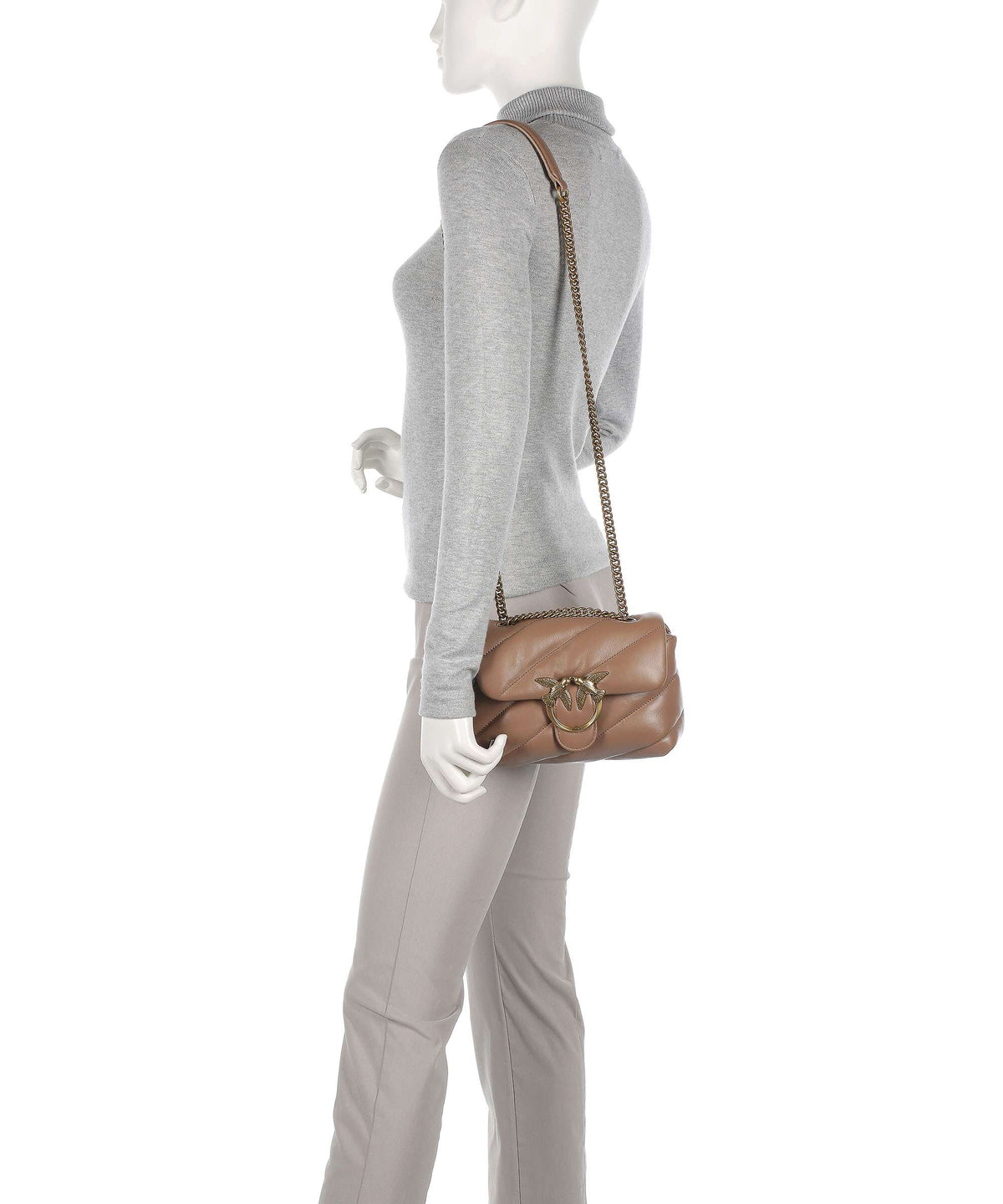 Pinko Love Puff Mini Shoulder bag biscotto zenzero/antique gold
