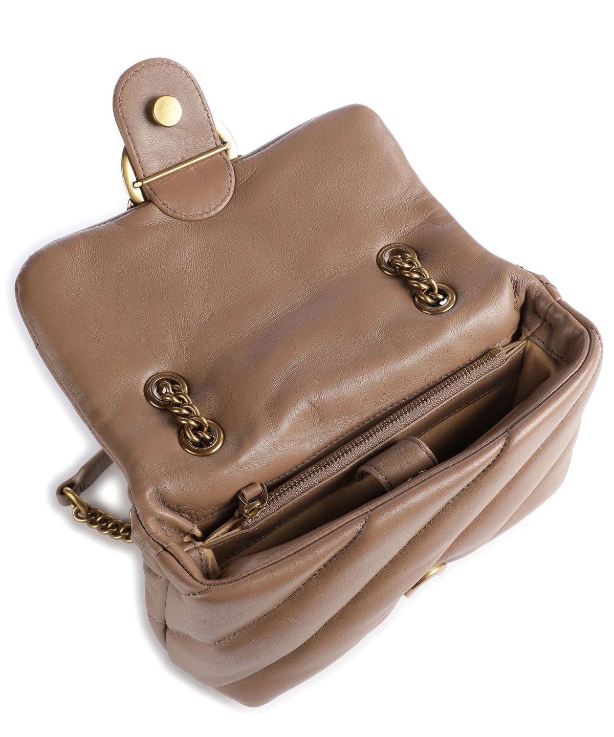 Pinko Love Puff Mini Shoulder bag biscotto zenzero/antique gold