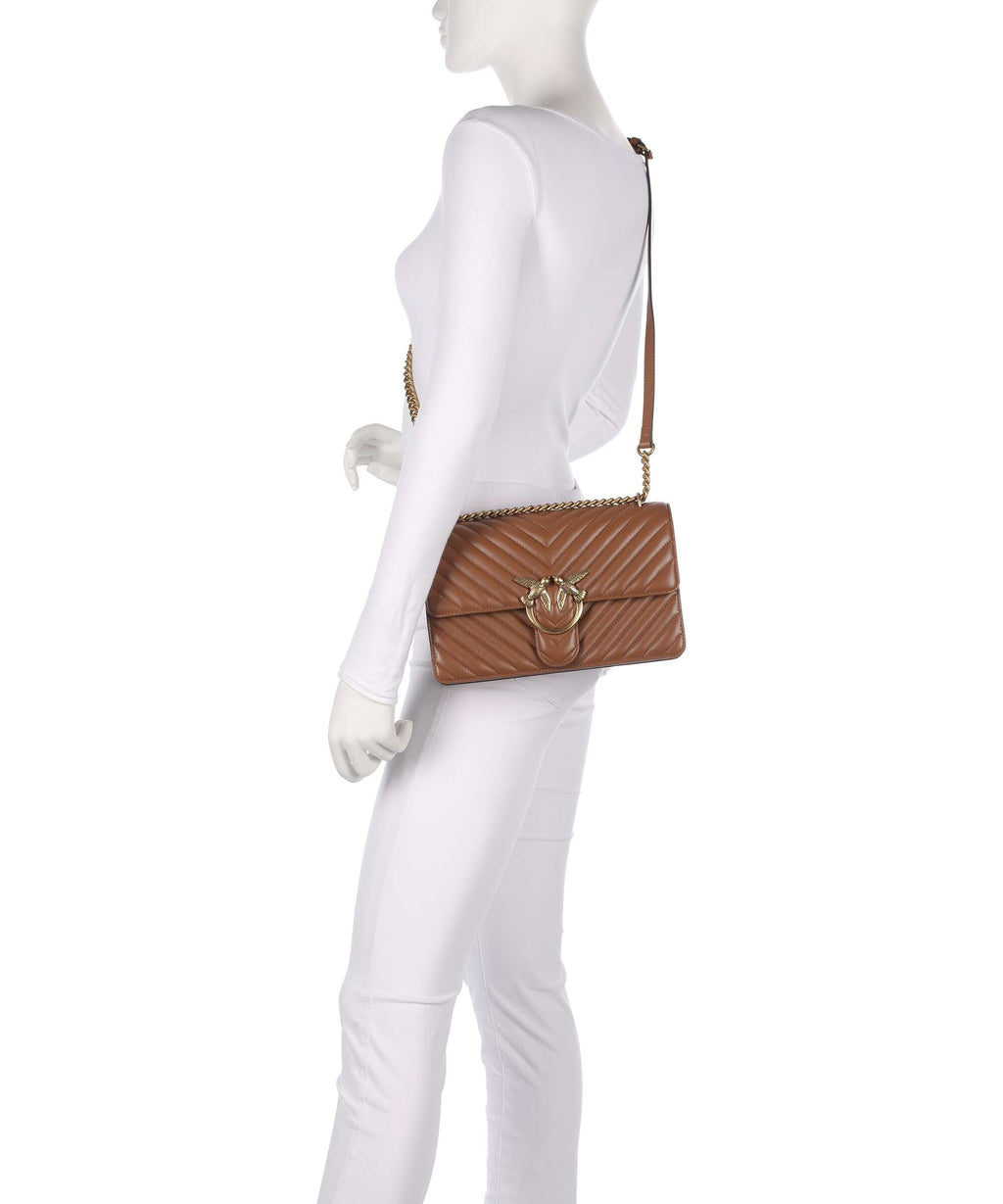 Pinko Love One Classic Shoulder bag marrone/leone/antique gold