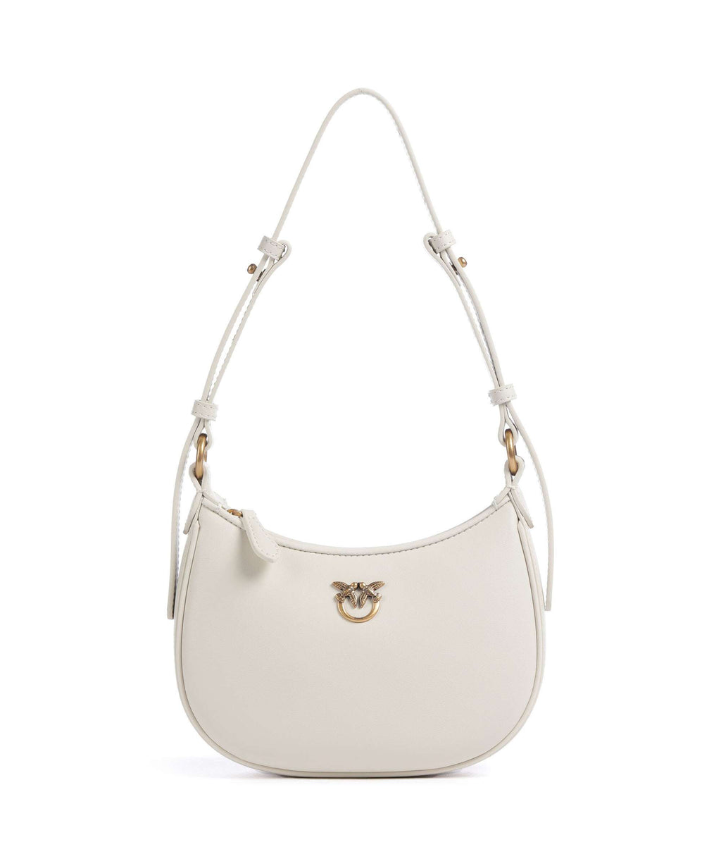 Pinko Half Moon Baby Shoulder bag bianco seta/antique gold