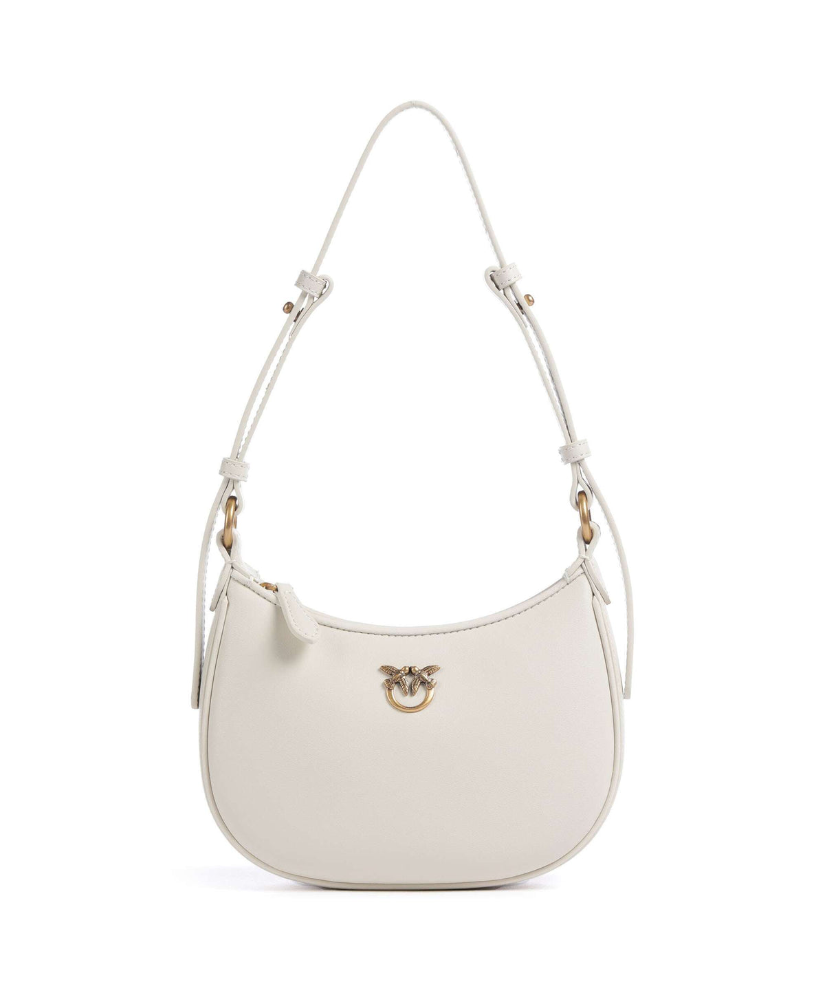 Pinko Half Moon Baby Shoulder bag bianco seta/antique gold