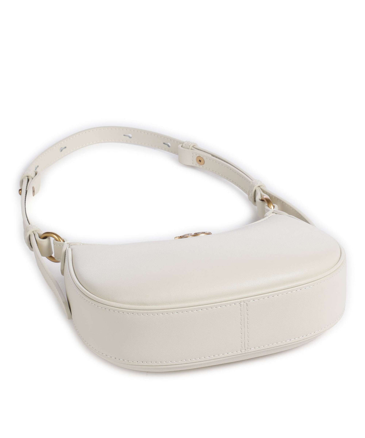 Pinko Half Moon Baby Shoulder bag bianco seta/antique gold