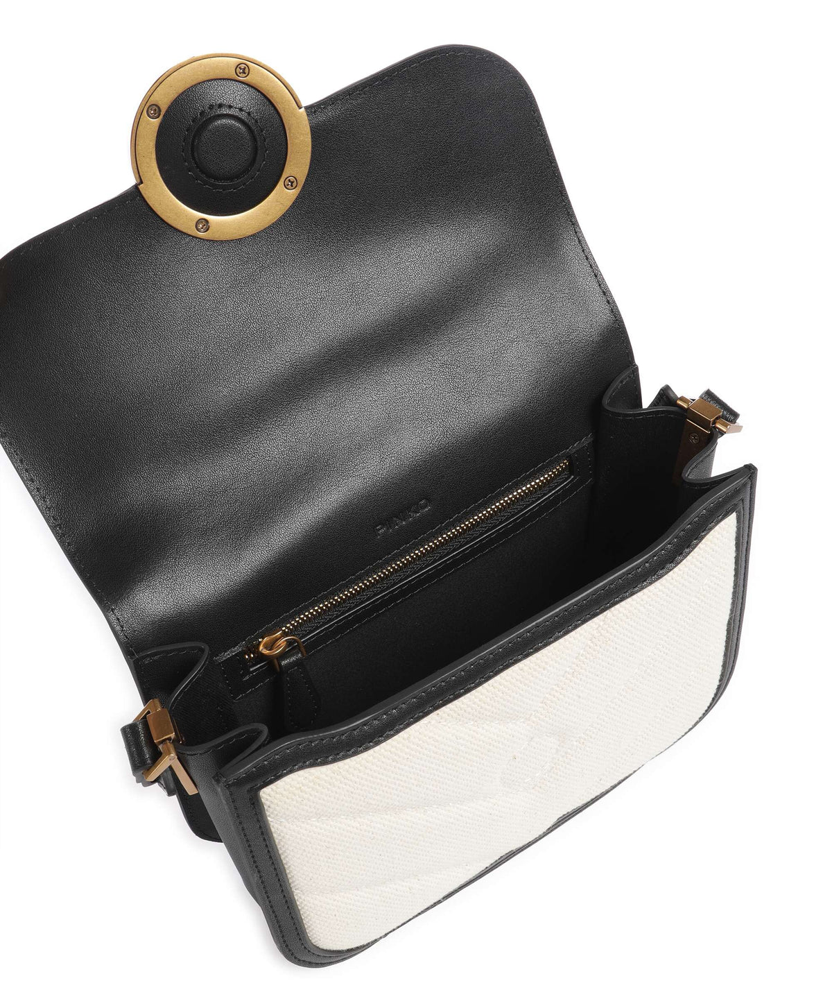 Pinko Love Box Mini Crossbody bag beige/navy stripes