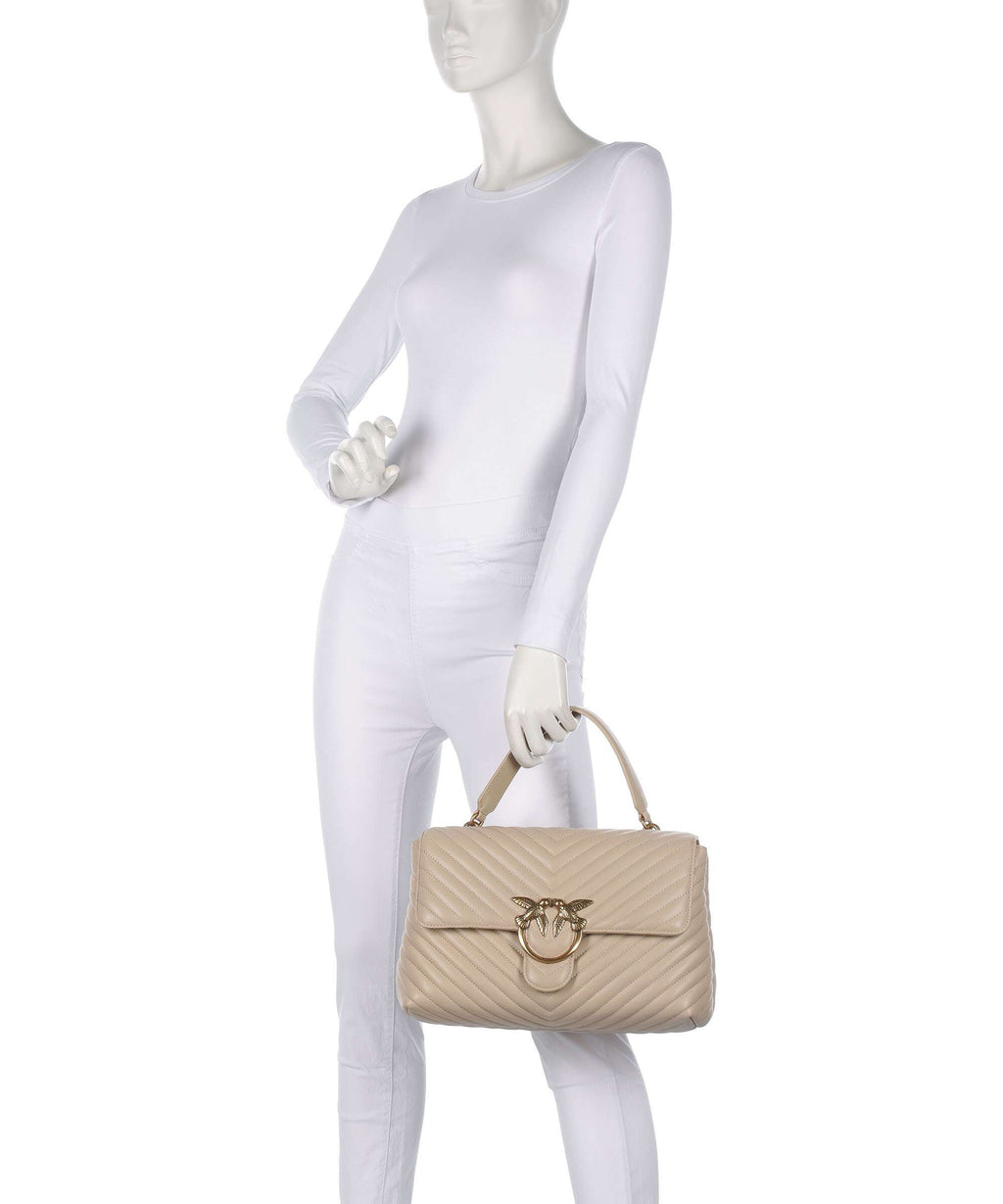 Pinko Love Lady Puff Big Handbag beige/grigio fumo/antique gold