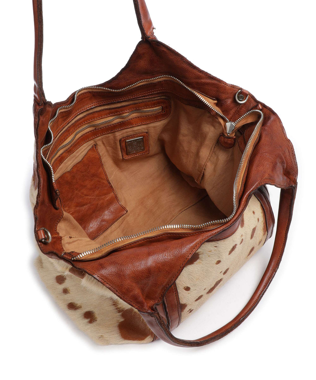 Campomaggi Tote bag bianco/beige/cognac