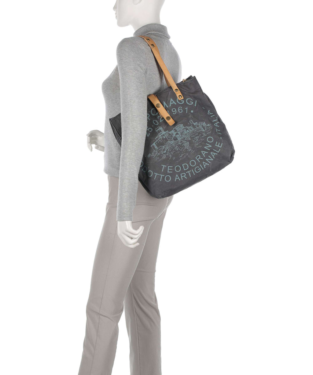 Campomaggi Tote bag grey/natural/peacock