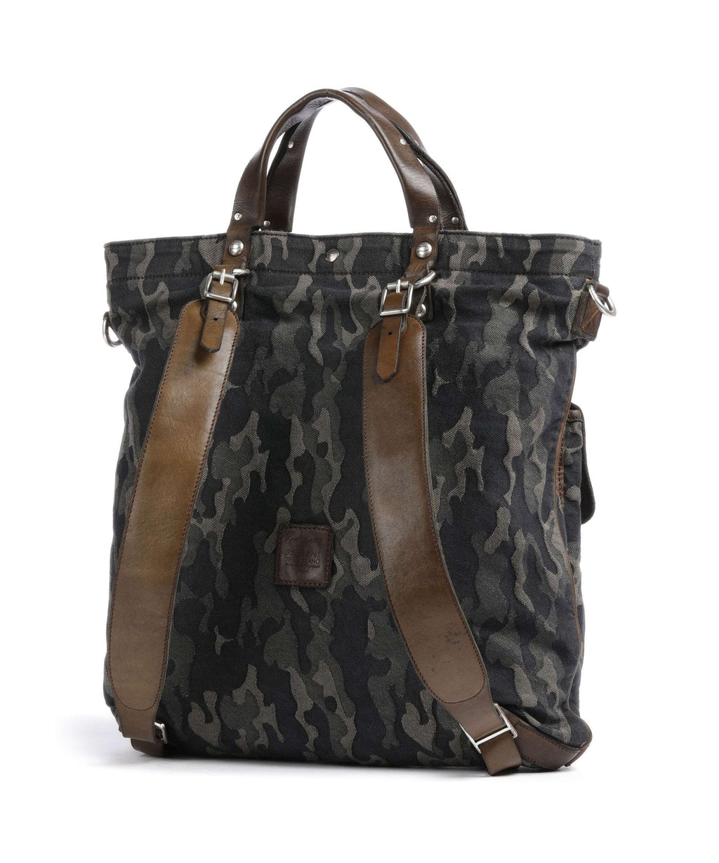 Campomaggi Backpack bag camouflage blue/verde military