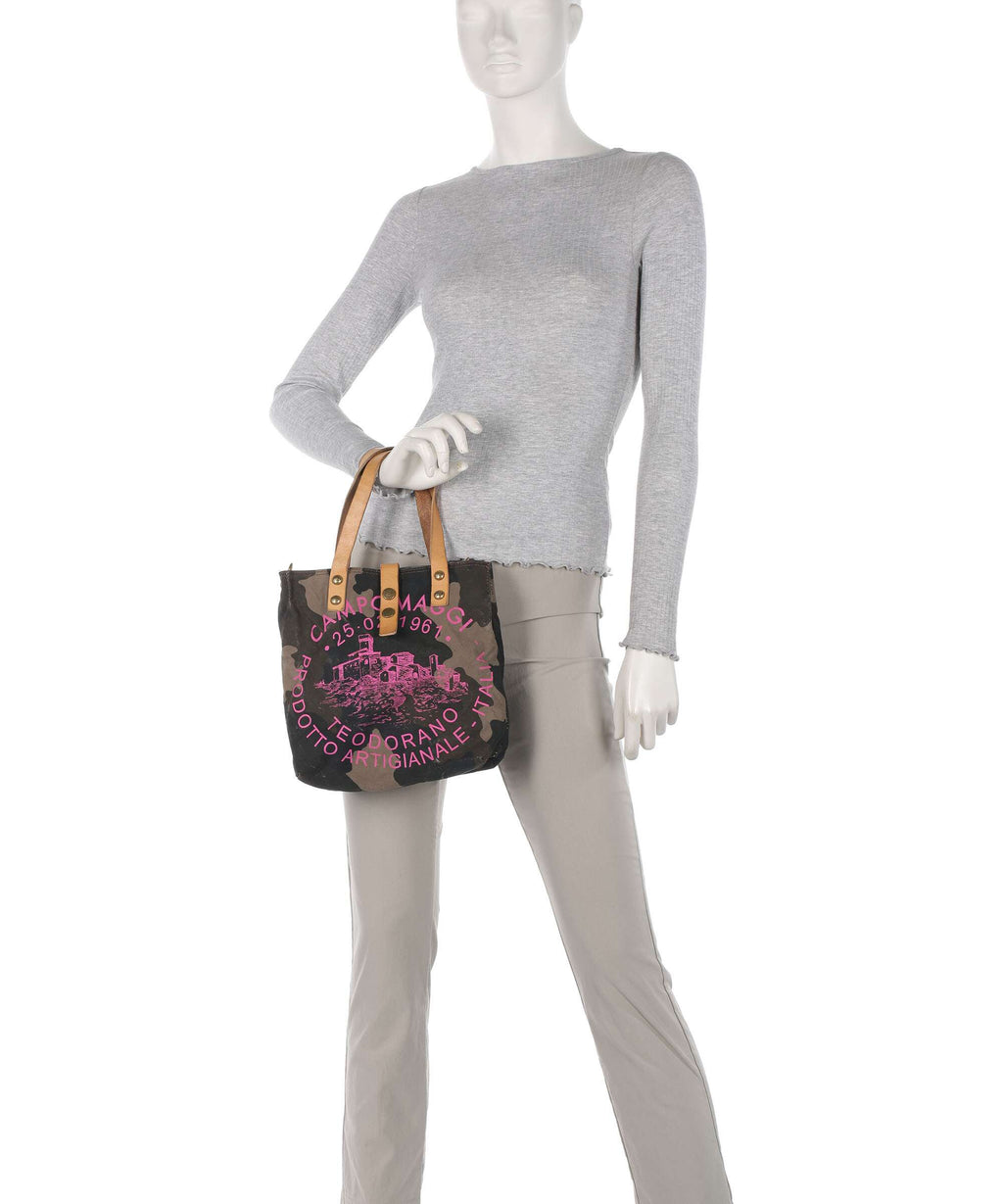 Campomaggi Tote bag camouflage/naturale/fuxia
