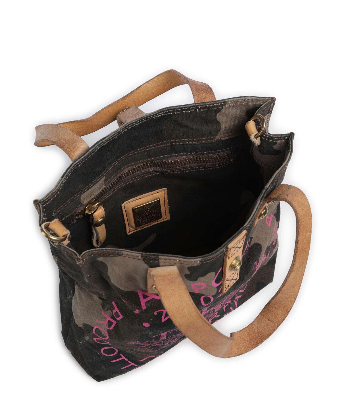 Campomaggi Tote bag camouflage/naturale/fuxia