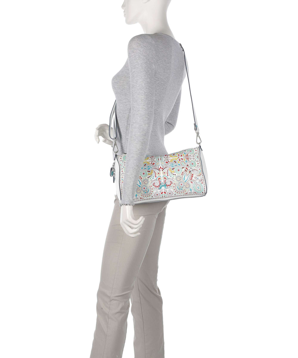 Gabs Phoenix Maioliche Pepita Shoulder bag white