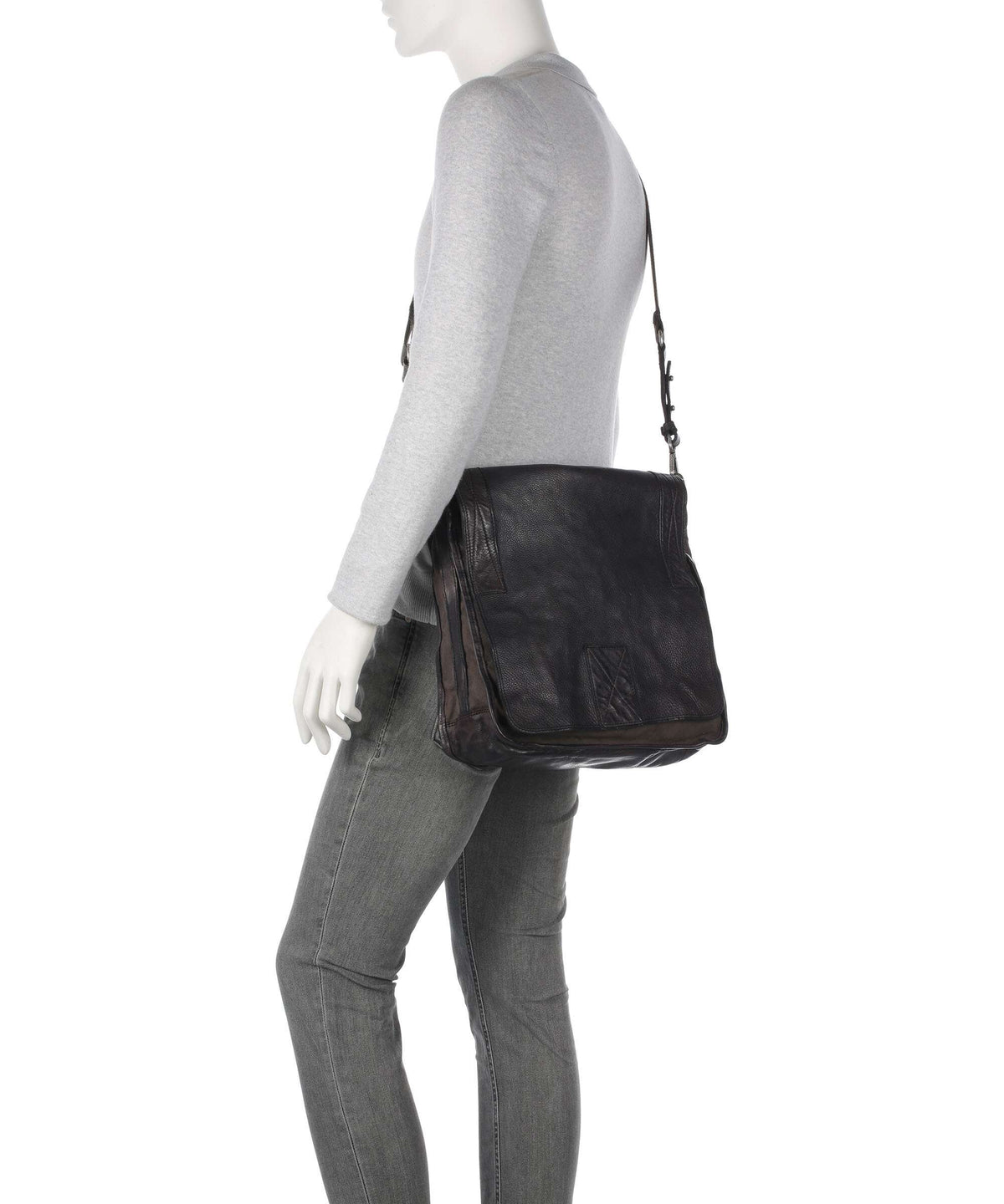 Campomaggi Messenger bag verde militare/grigio