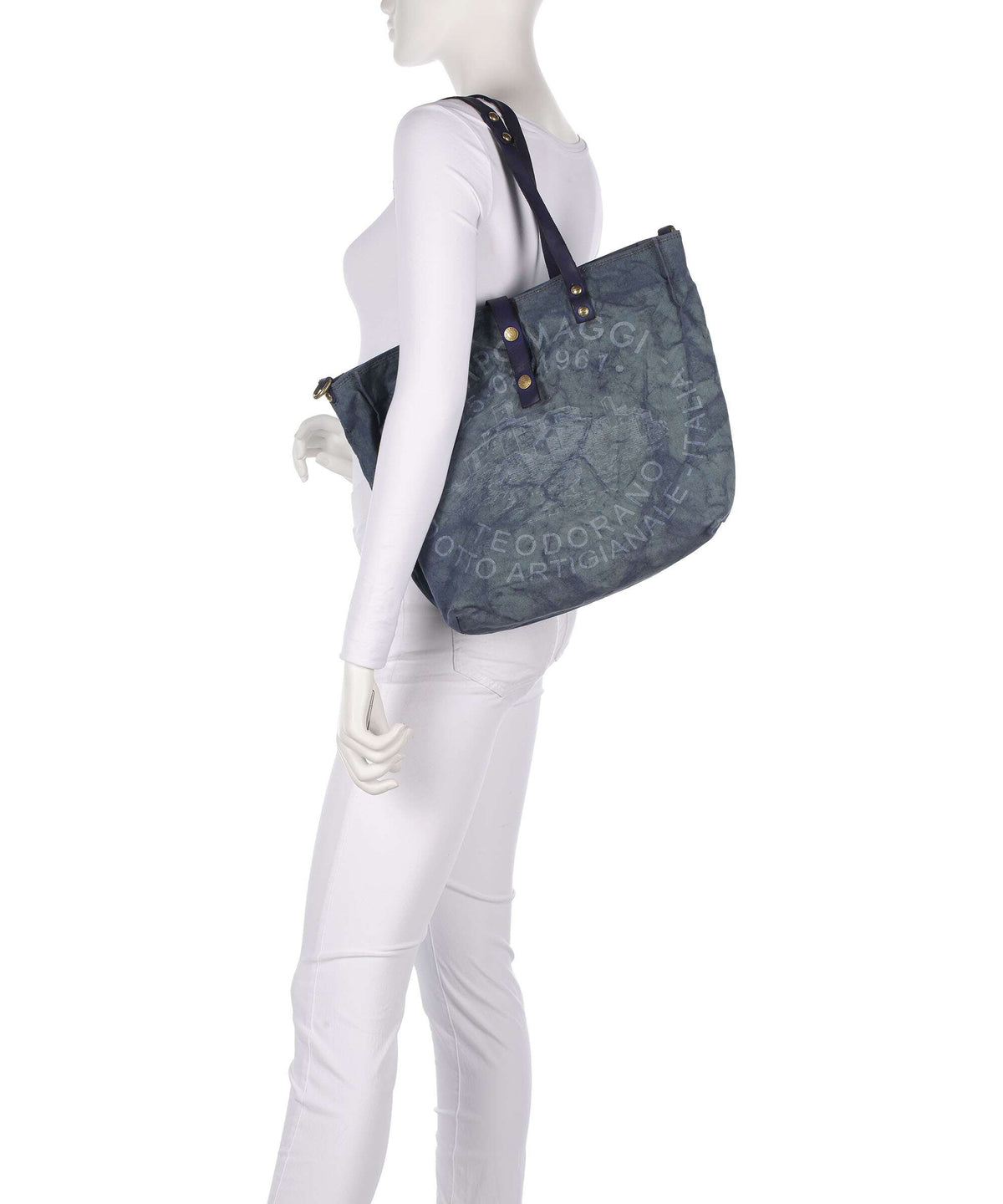 Campomaggi Tote bag beige/iris ghiaccio