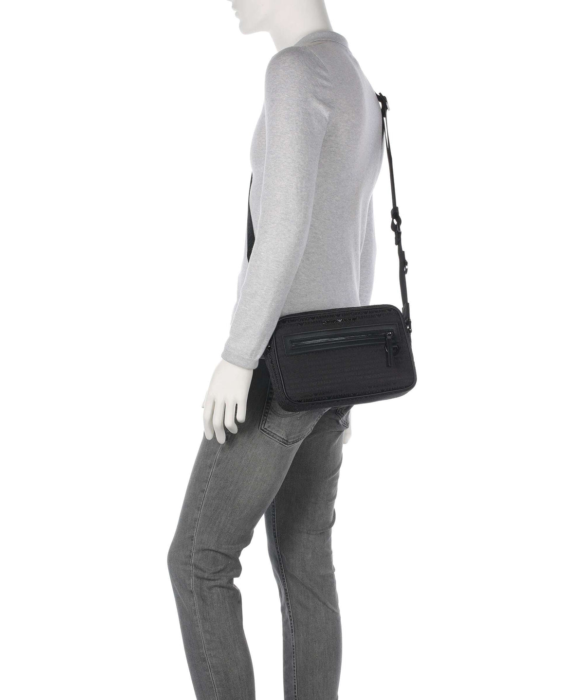 Emporio Armani Logo Jacquard Crossbody bag bristol black