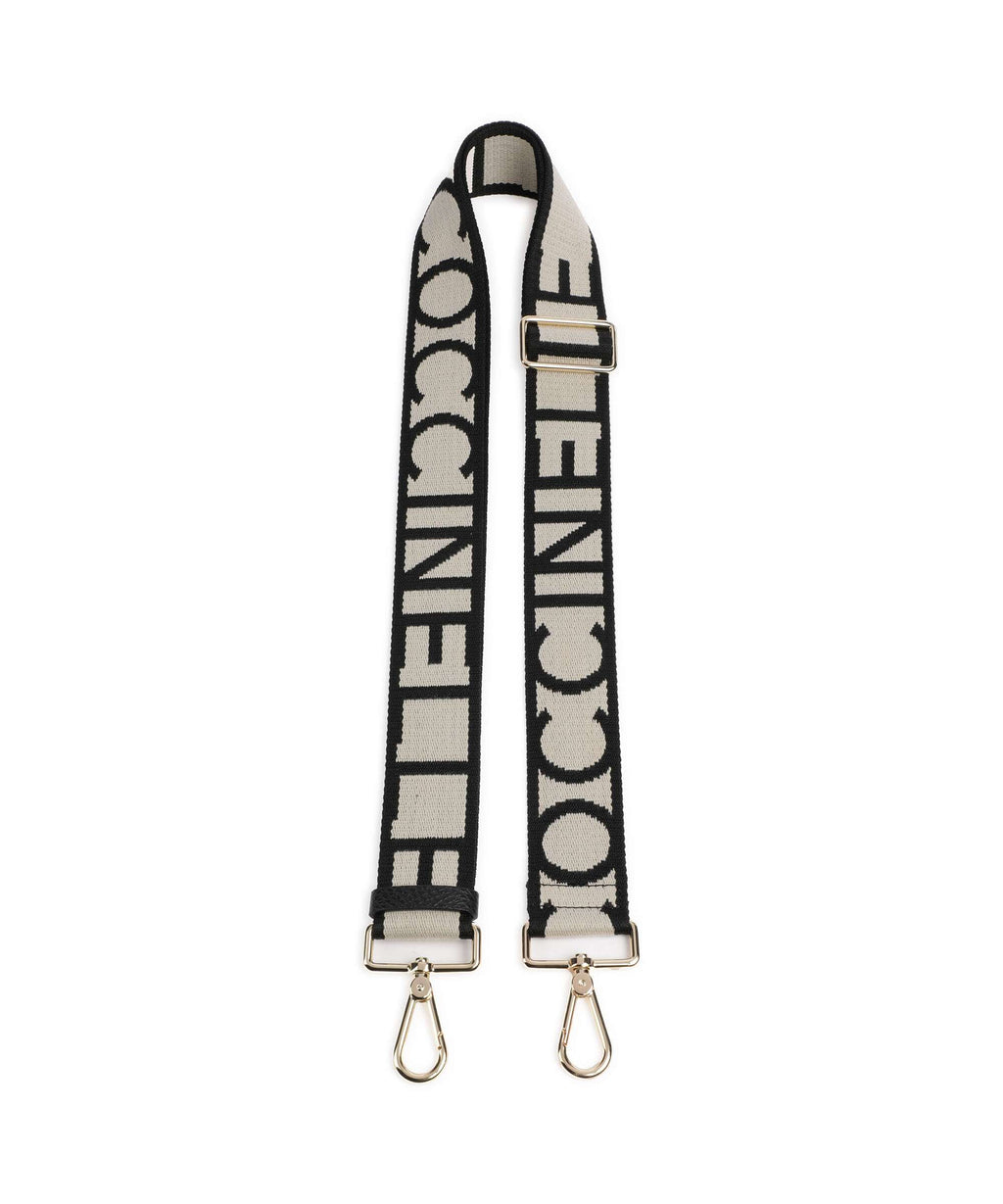 Coccinelle Nastro Signature Bag strap chalk/noir