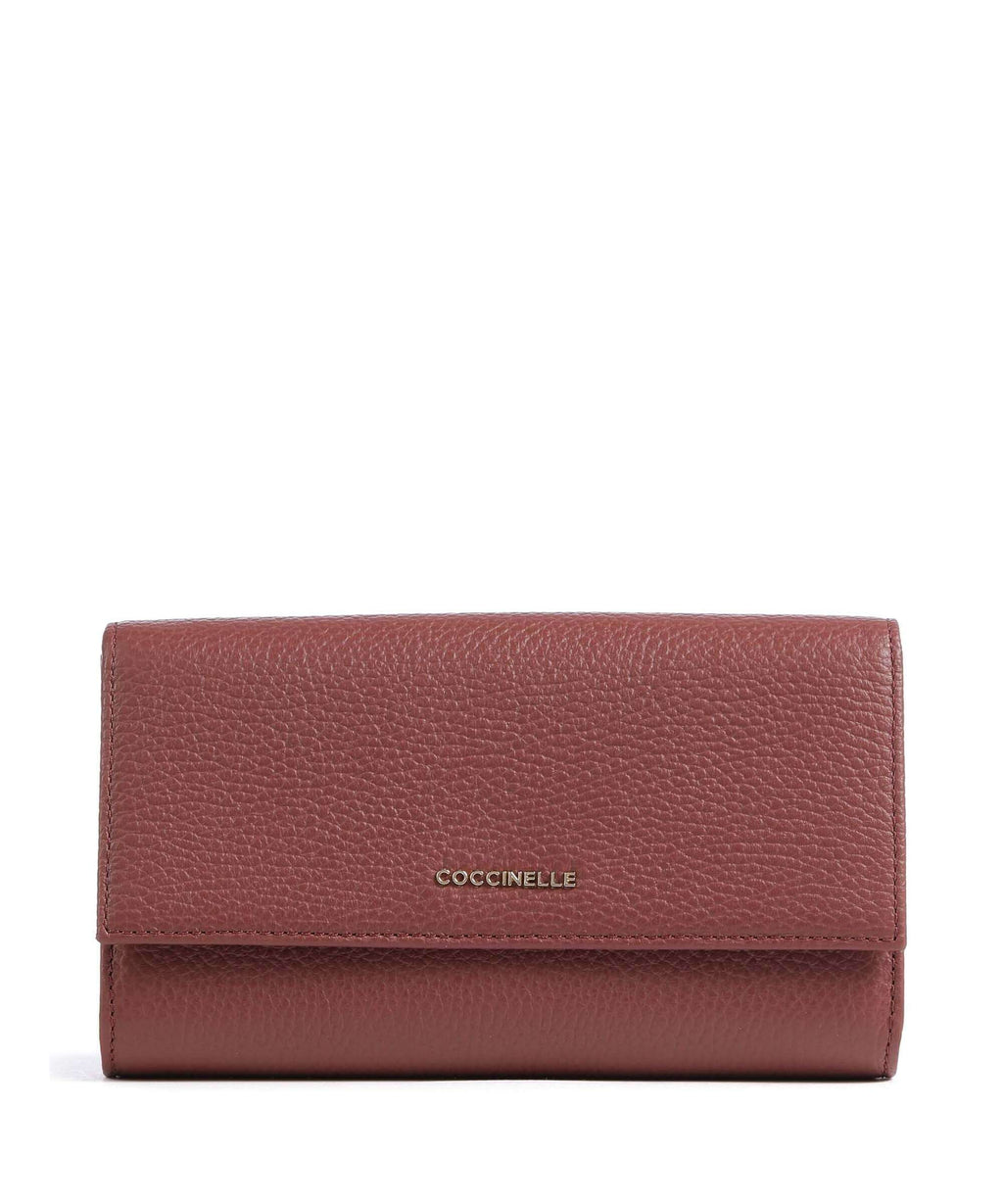 Coccinelle Metallic Soft Wallet brandy