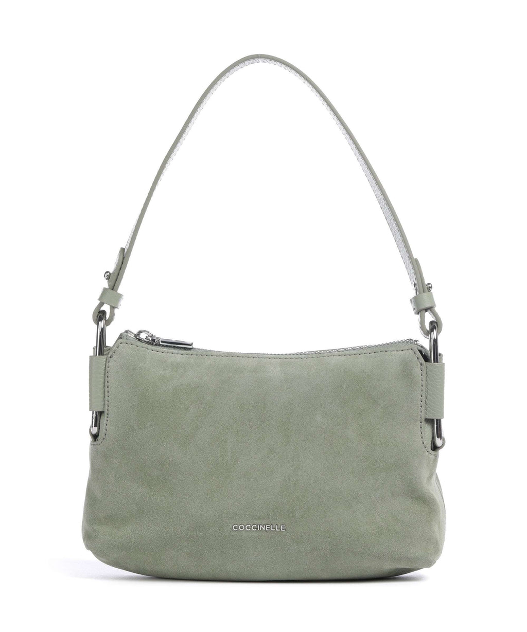 Coccinelle Rebekka Suede Shoulder bag greenery
