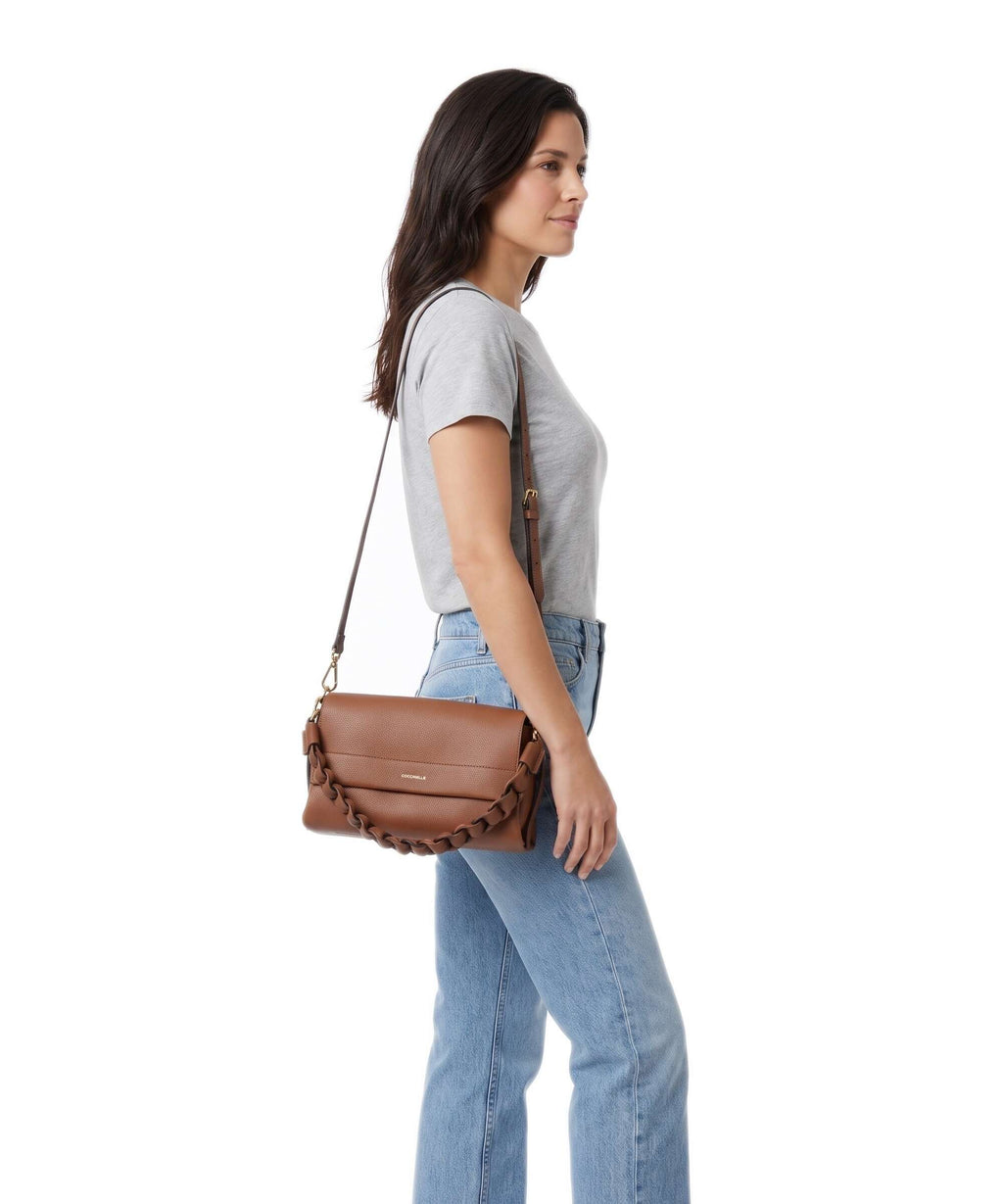 Coccinelle Boheme Grana Double Shoulder bag cognac/noir