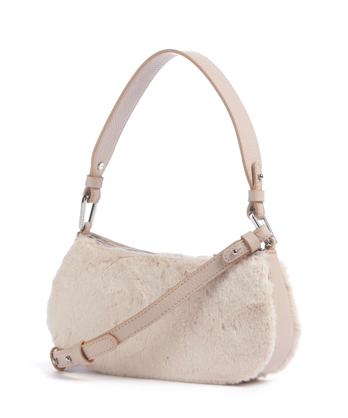 Coccinelle Merveille Synthetic fur Shoulder bag natural/rosette