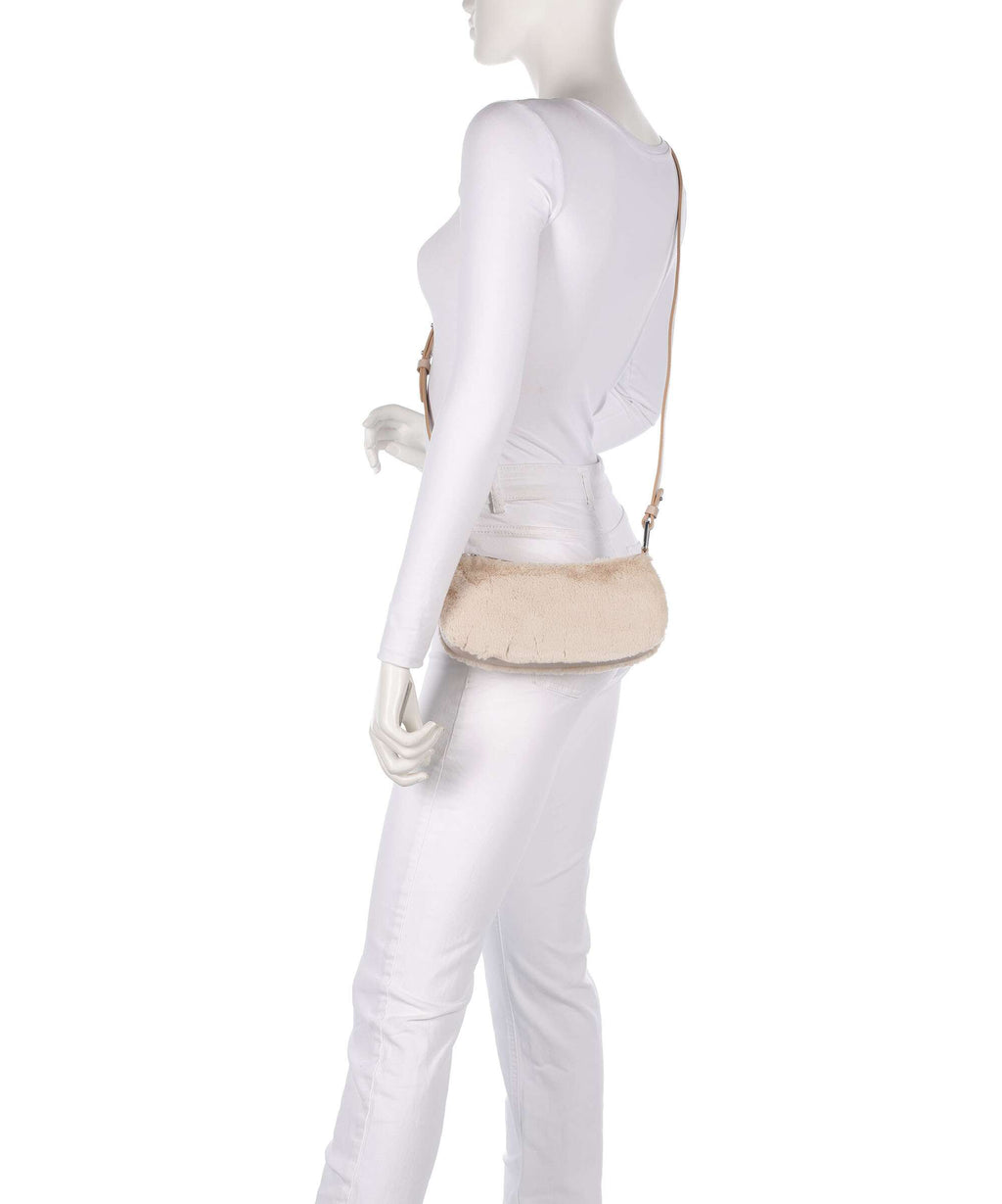 Coccinelle Merveille Synthetic fur Shoulder bag natural/rosette