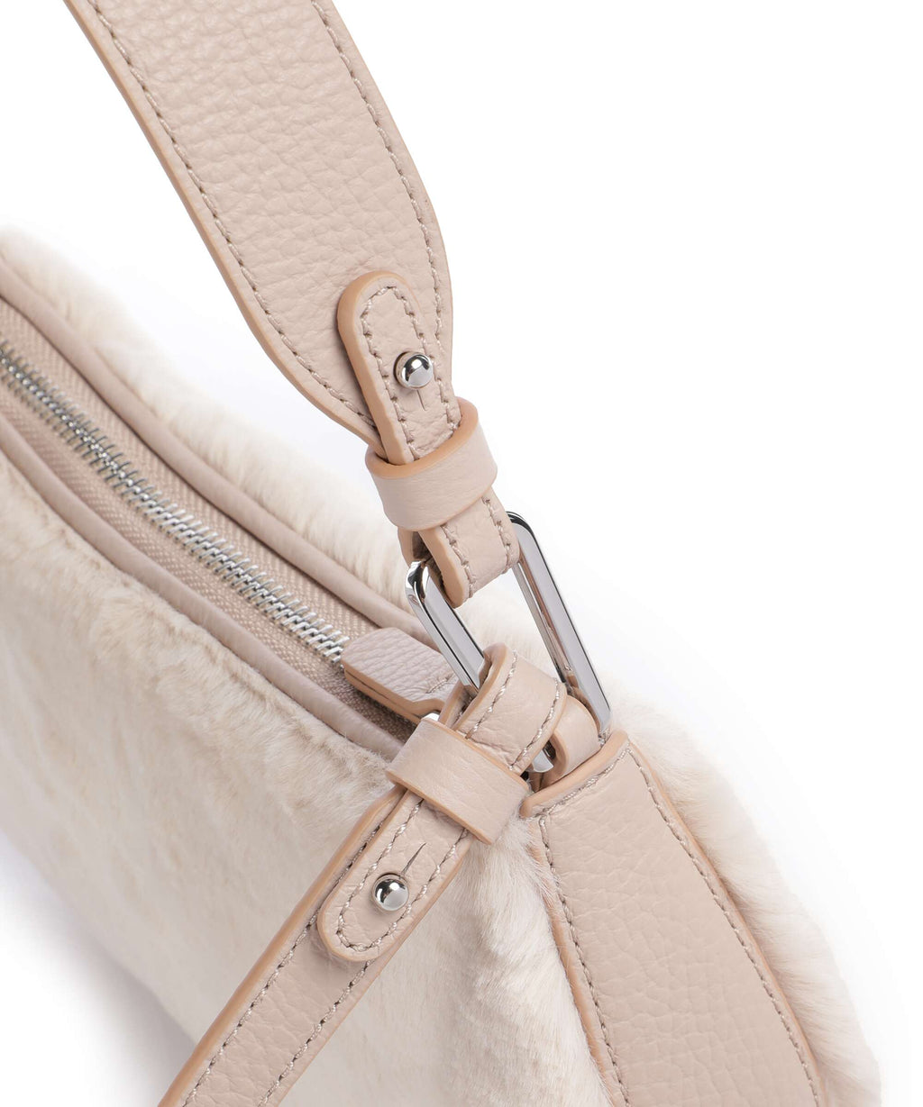 Coccinelle Merveille Synthetic fur Shoulder bag natural/rosette