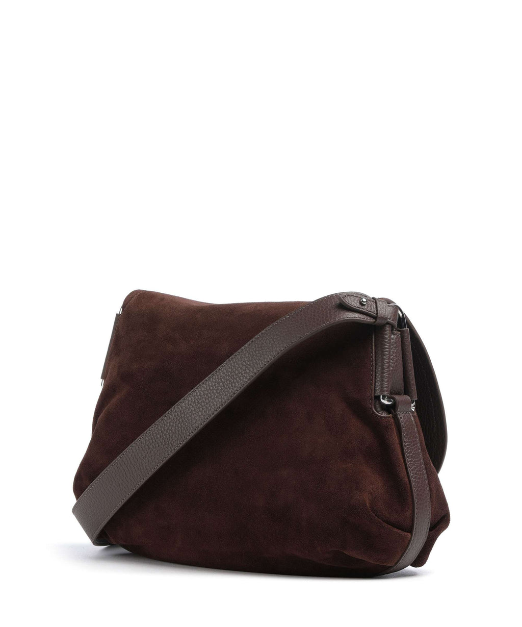 Coccinelle Rebekka Suede Shoulder bag brunette
