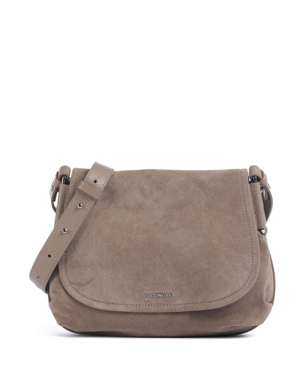 Coccinelle Rebekka Suede Crossbody bag warm taupe