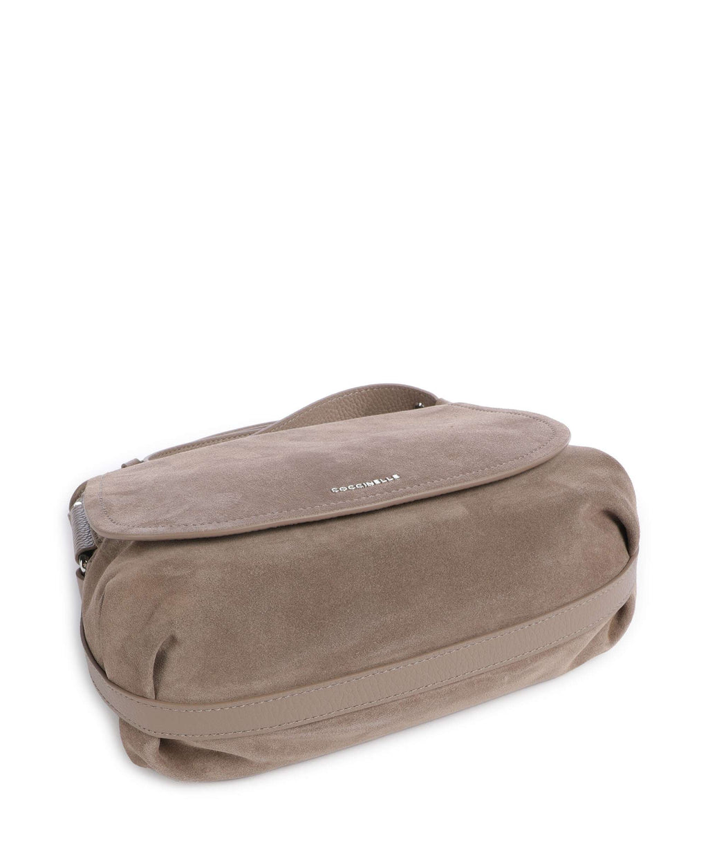 Coccinelle Rebekka Suede Crossbody bag warm taupe