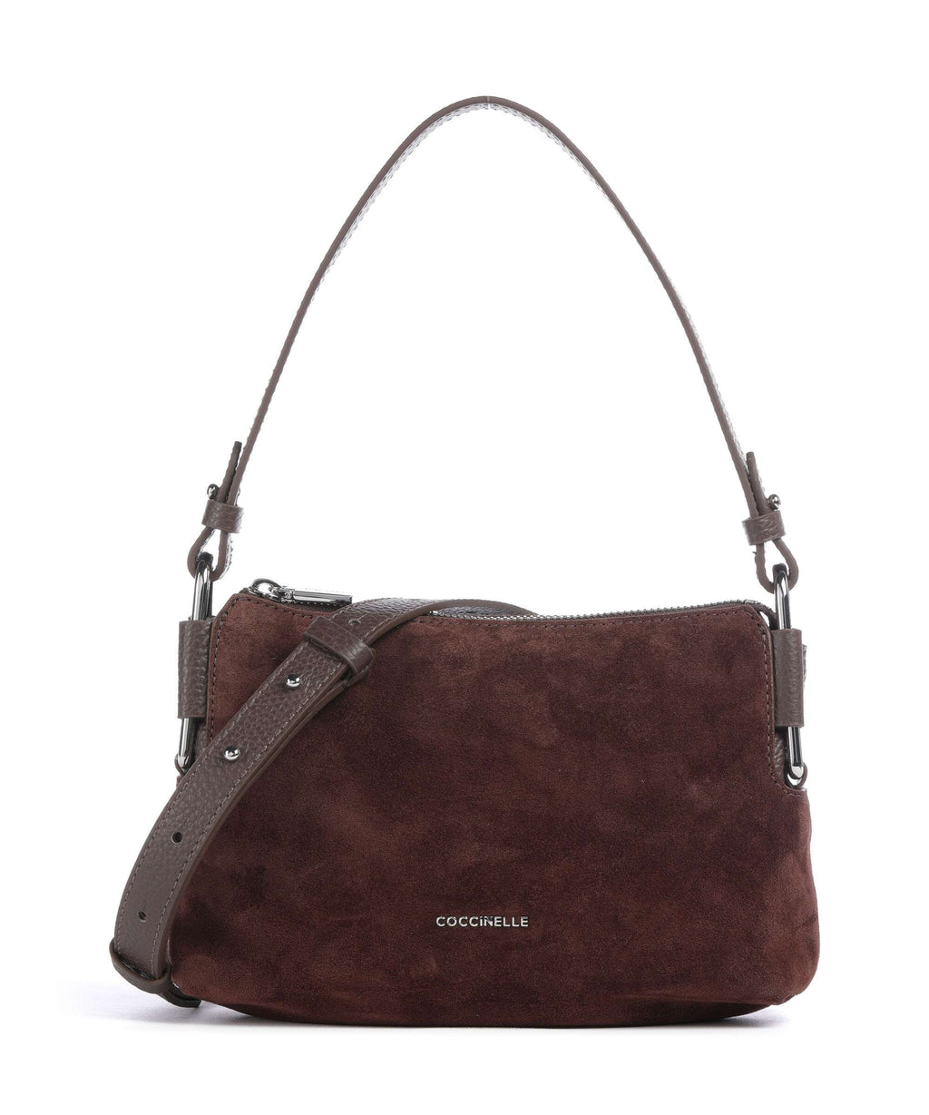 Coccinelle Rebekka Suede Shoulder bag brunette