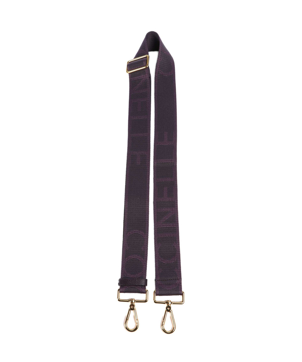 Coccinelle Nastro Signature Bag strap prune
