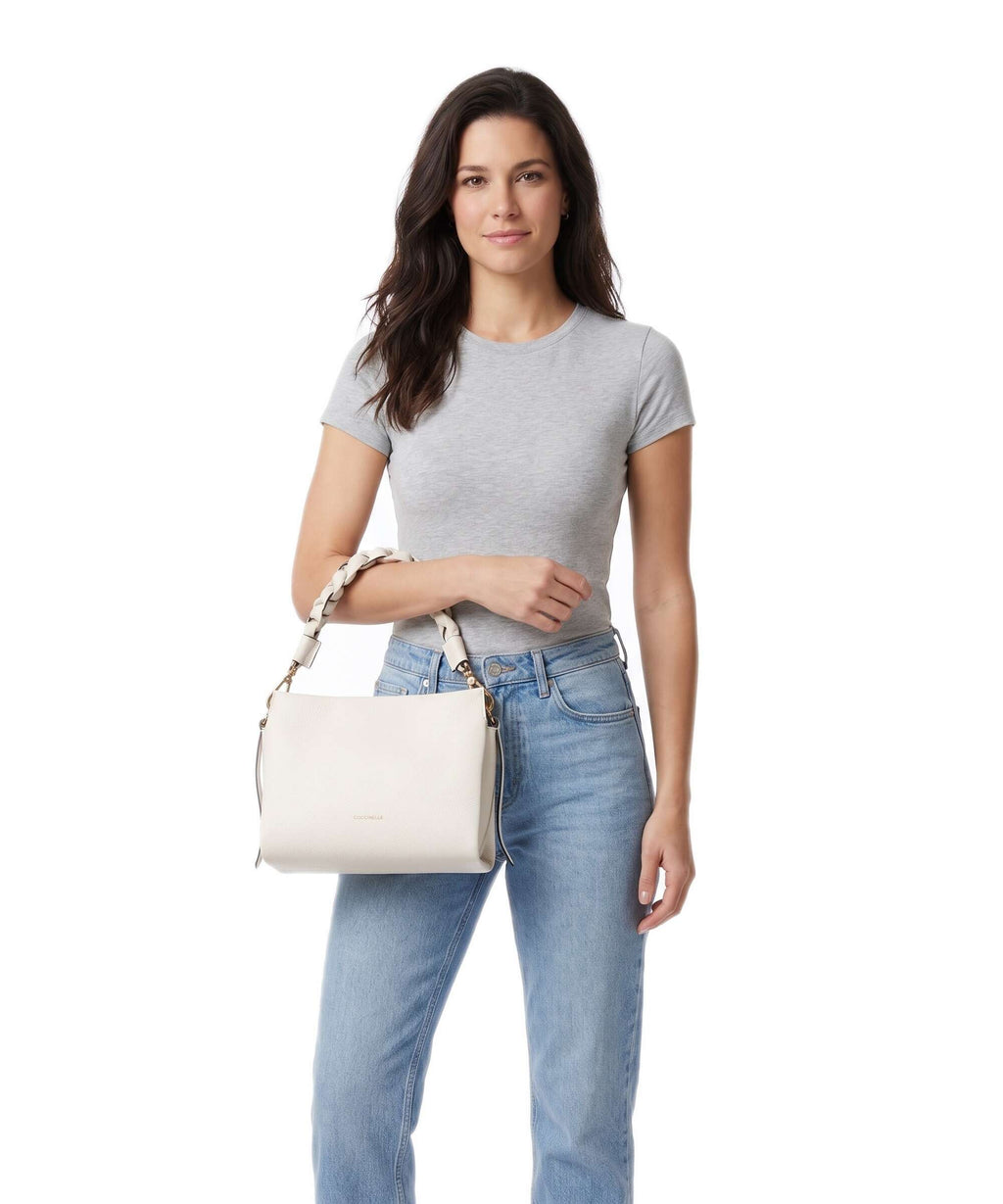 Coccinelle Boheme Grana Double Handbag pearl/cognac