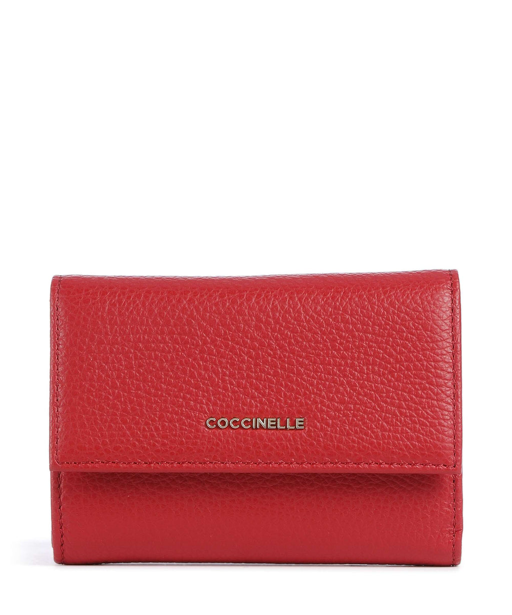 Coccinelle Metallic Soft Wallet scarlet