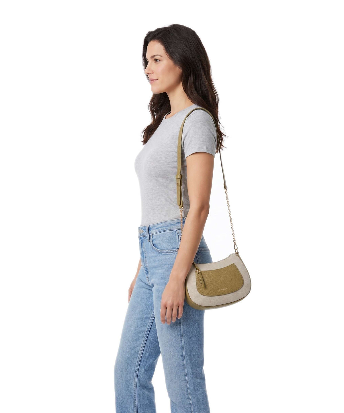 Coccinelle C-Easy Canvas Crossbody bag natural/seagrass