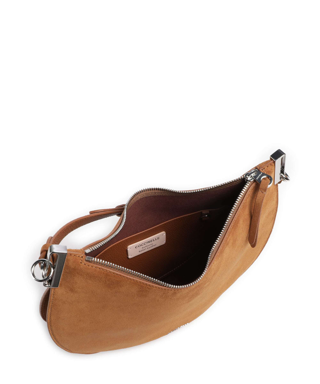 Coccinelle Sunup Suede Hobo bag cognac