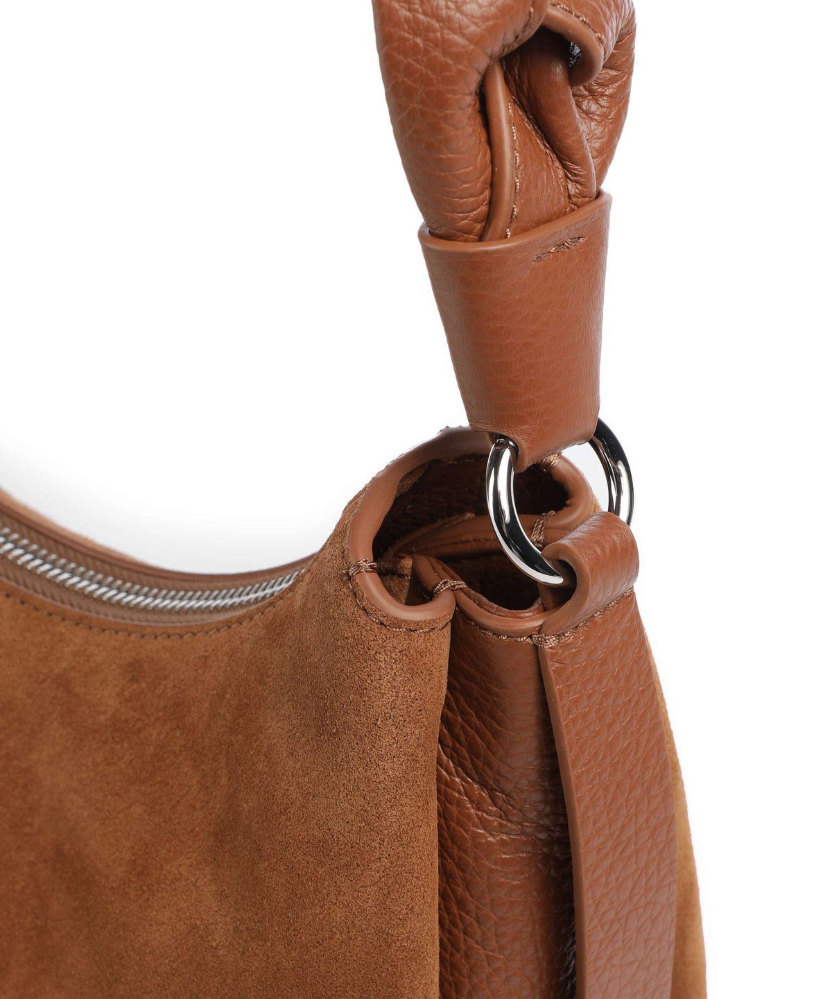 Coccinelle Boheme Suede Shoulder bag cognac