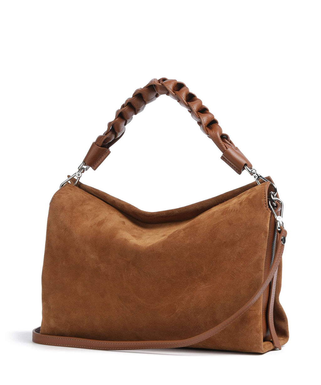 Coccinelle Boheme Suede Hobo bag cognac