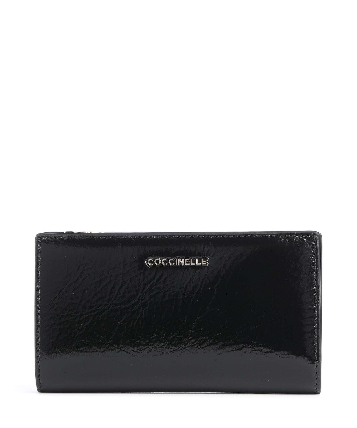 Coccinelle Metallic Shiny Wrinkled Wallet noir