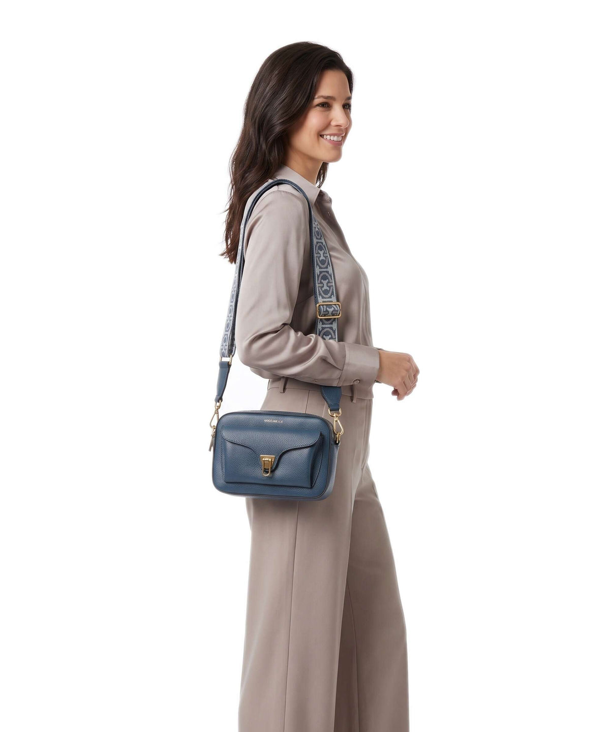 Coccinelle Beat Soft Ribbon Crossbody bag deep blue