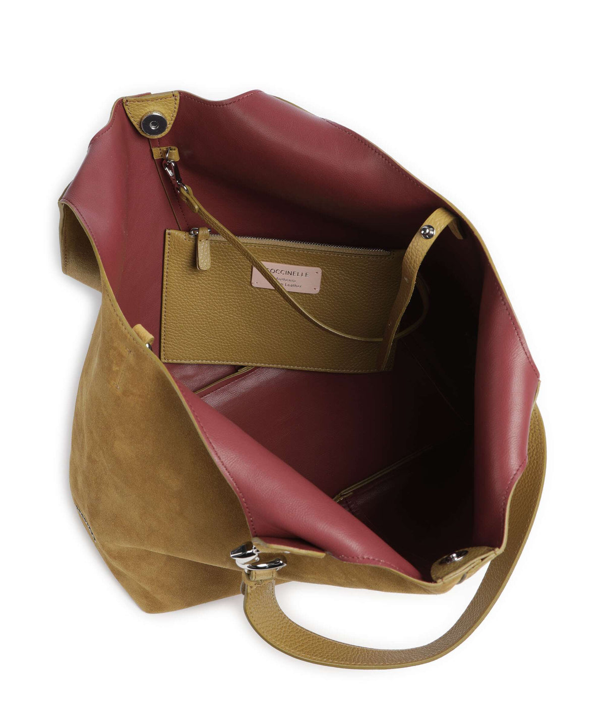 Coccinelle C-Easy Suede Hobo bag seagrass