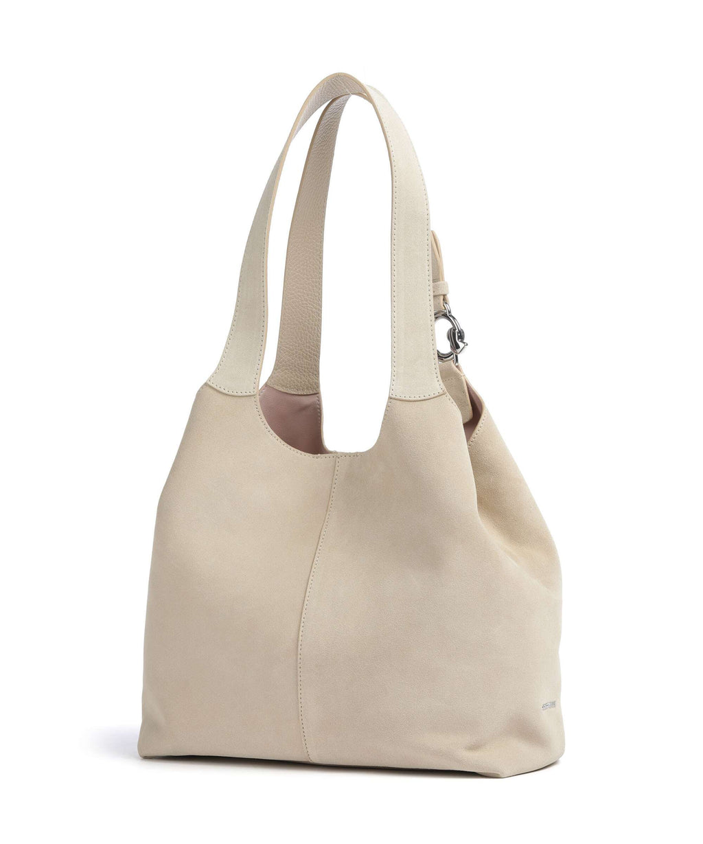 Coccinelle C-Easy Suede Hobo bag sandshell