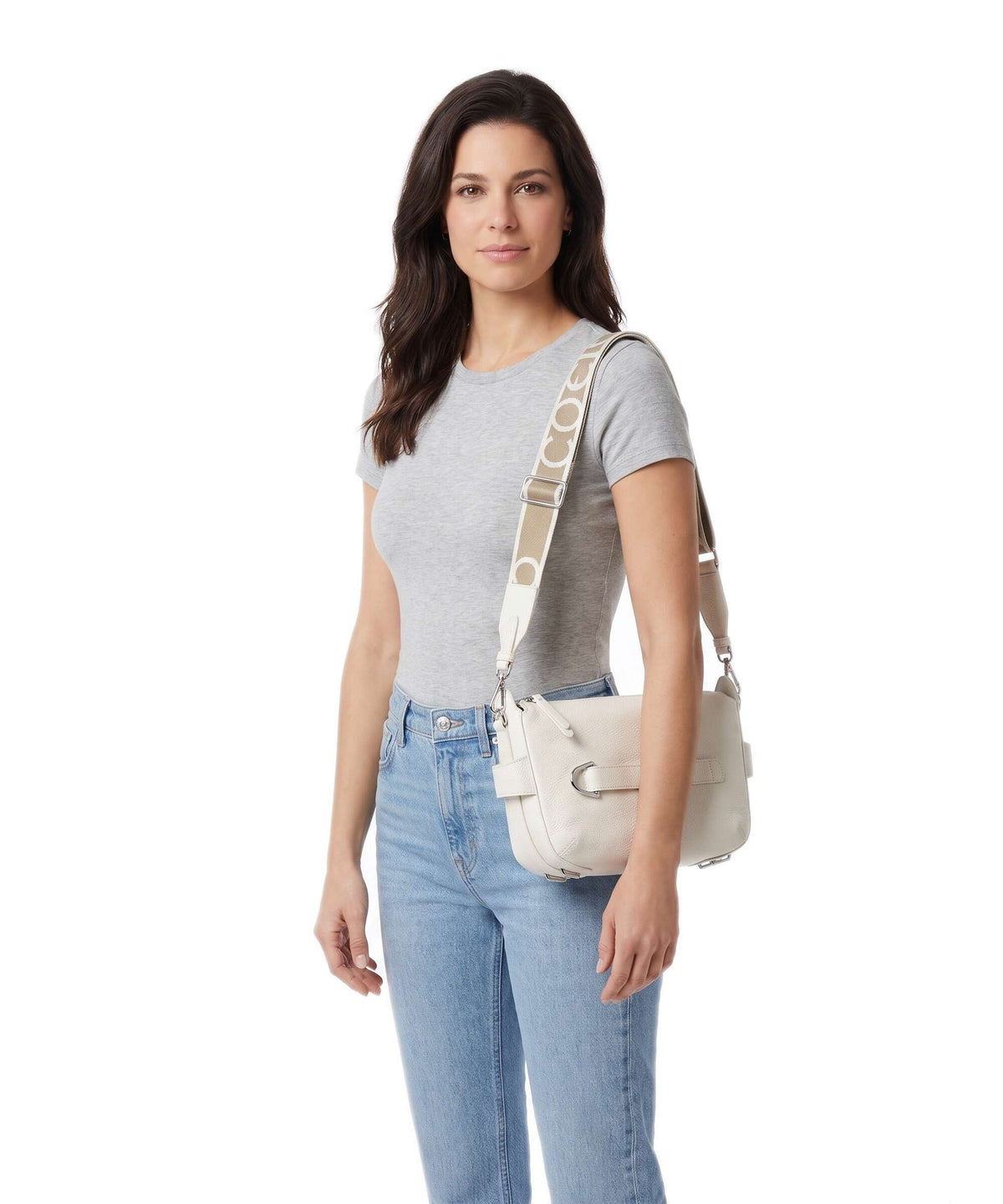 Coccinelle Gretel Ribbon Crossbody bag pearl