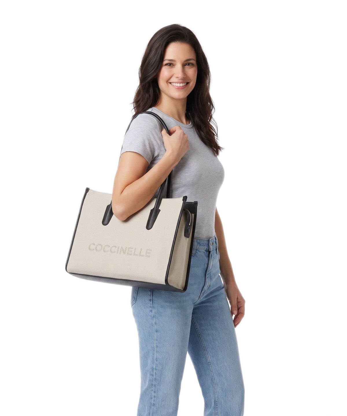 Coccinelle Myrtha Canvas Tote bag natural/noir