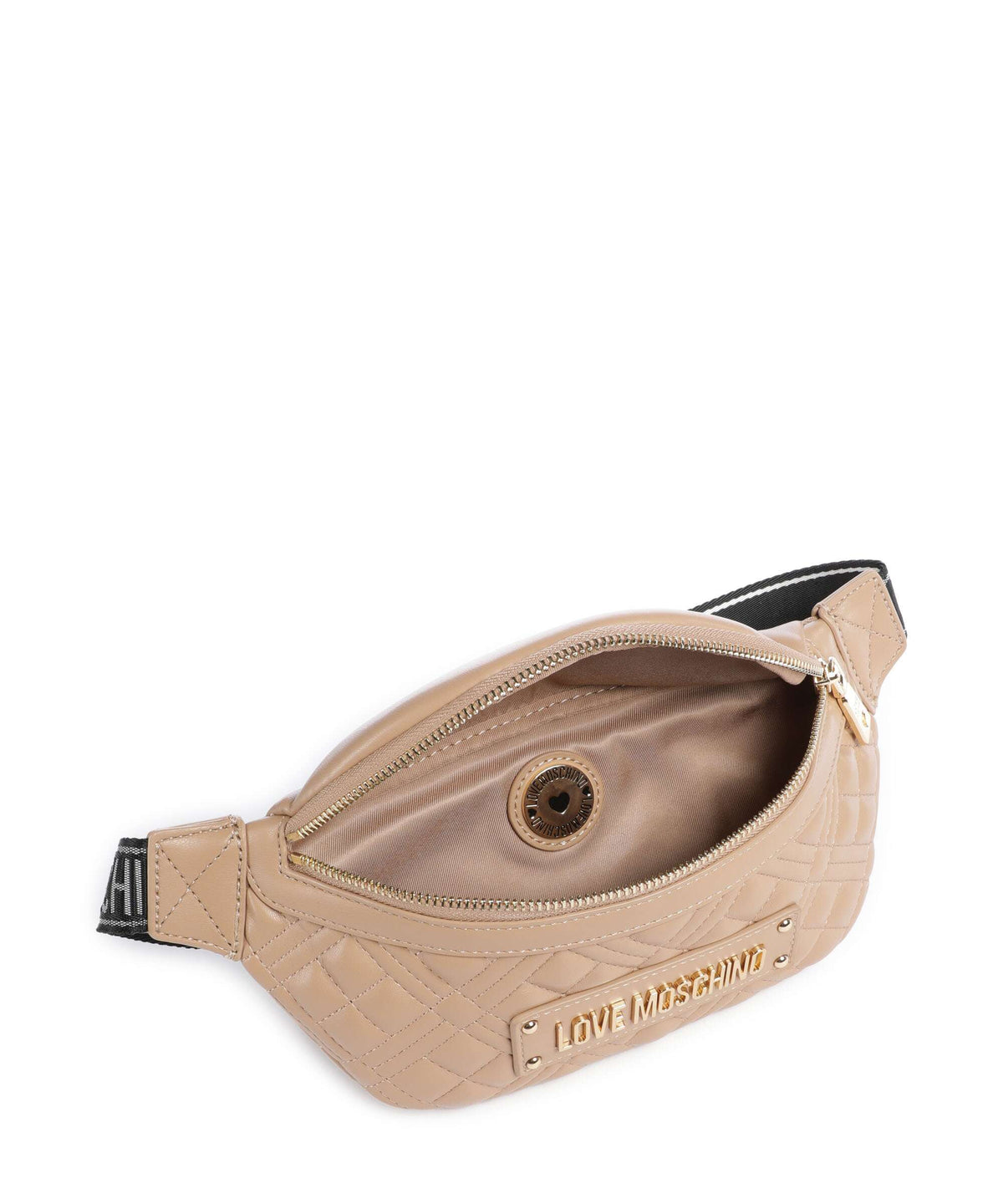 Love Moschino Quilted Belt bag beige