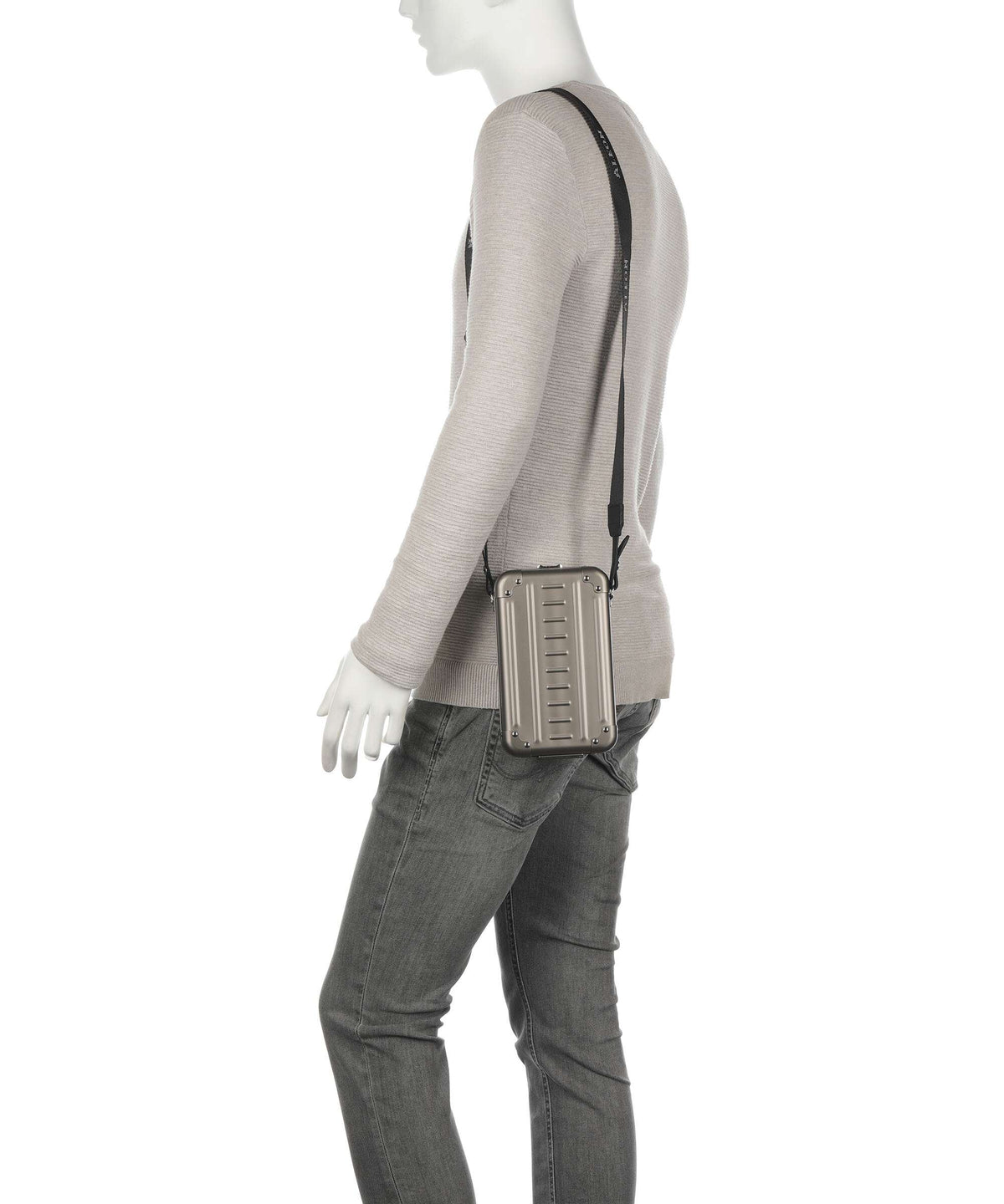 Aleon Classic Vertical Vanity Crossbody bag platinum