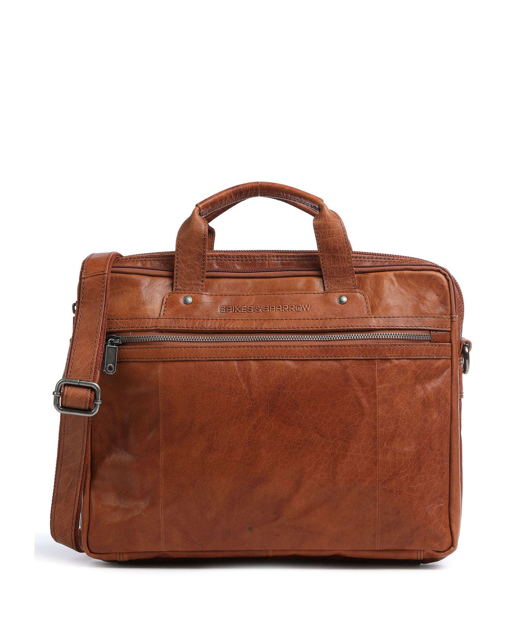 Spikes & Sparrow Bronco Briefcase brandy
